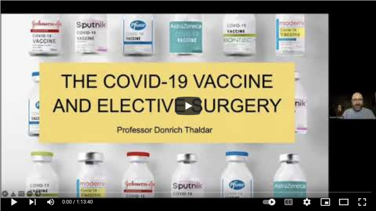ASSA ETHICS TALK – Should COVID vaccination be mandatory prior to elective surgery?