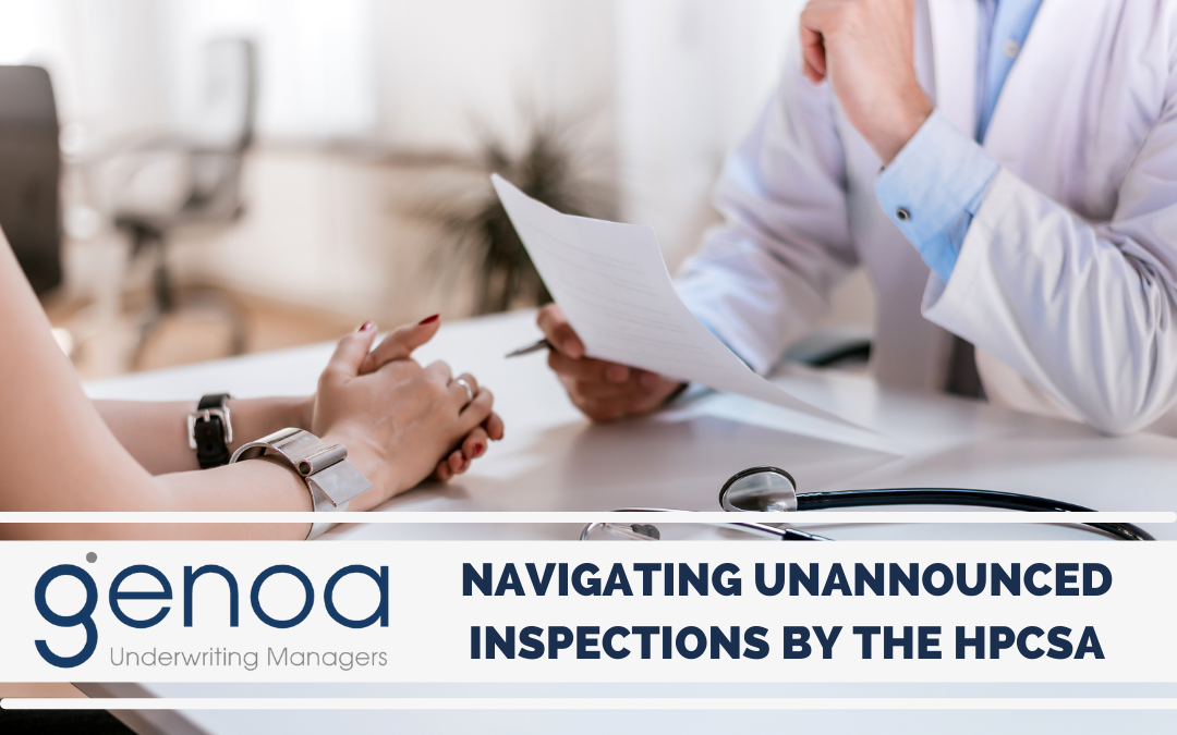 Genoa Underwriting Managers healthcare consultation with doctor reviewing documents during HPCSA inspection discussion