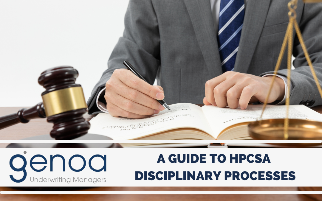 Genoa Underwriting Managers guide to HPCSA disciplinary processes with legal professional signing documents
